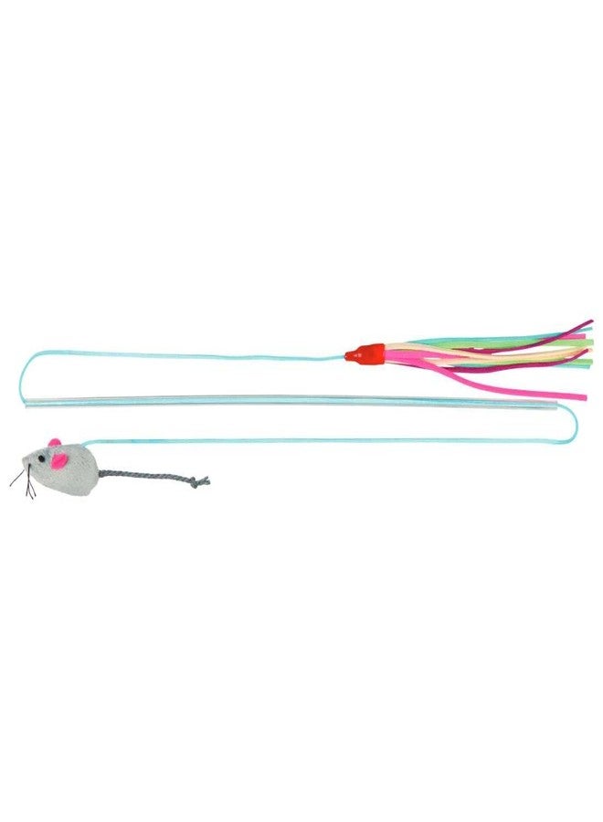 TRIXIE 2-Sided Cat Toy Rod with Plush Mouse - Interactive Play Toy for All Breeds, Durable Plush and Plastic - Encourages Exercise & Natural Instincts